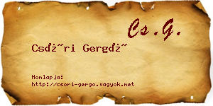Csóri Gergő névjegykártya